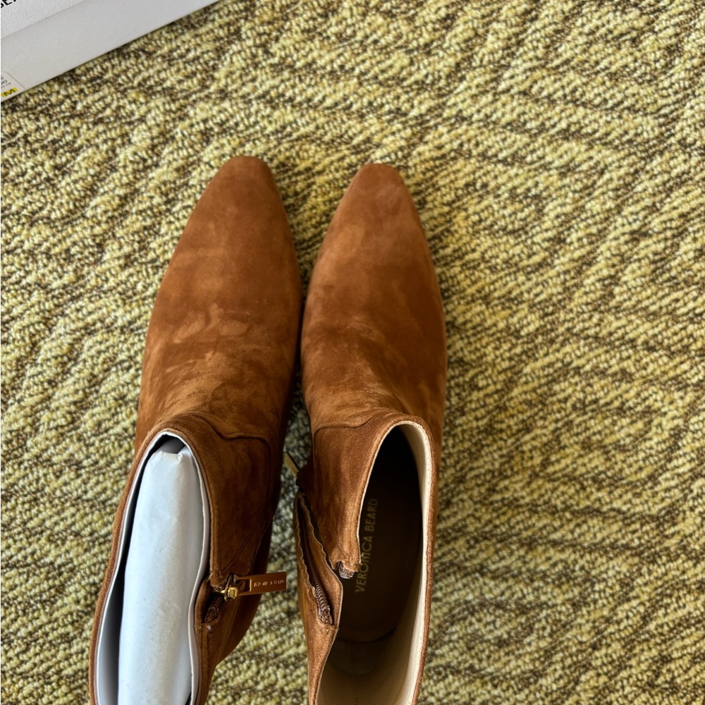 Veronica Beard Kelby Suede Ankle Boots color Hazelwood - Picture 4 of 10